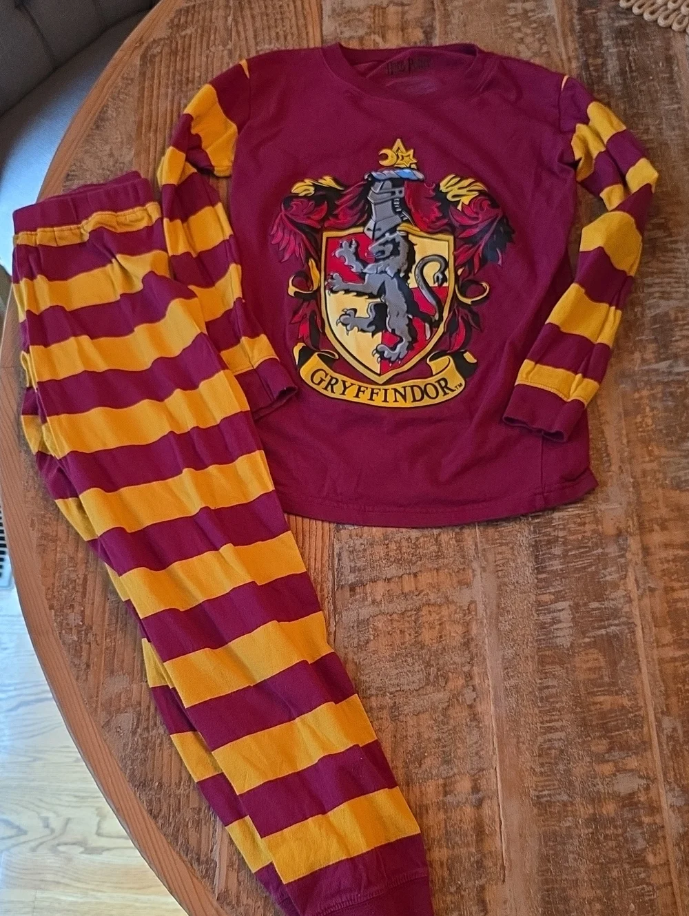 Harry Potter Gryffindor Kids Pajama Set - Burgundy and Gold